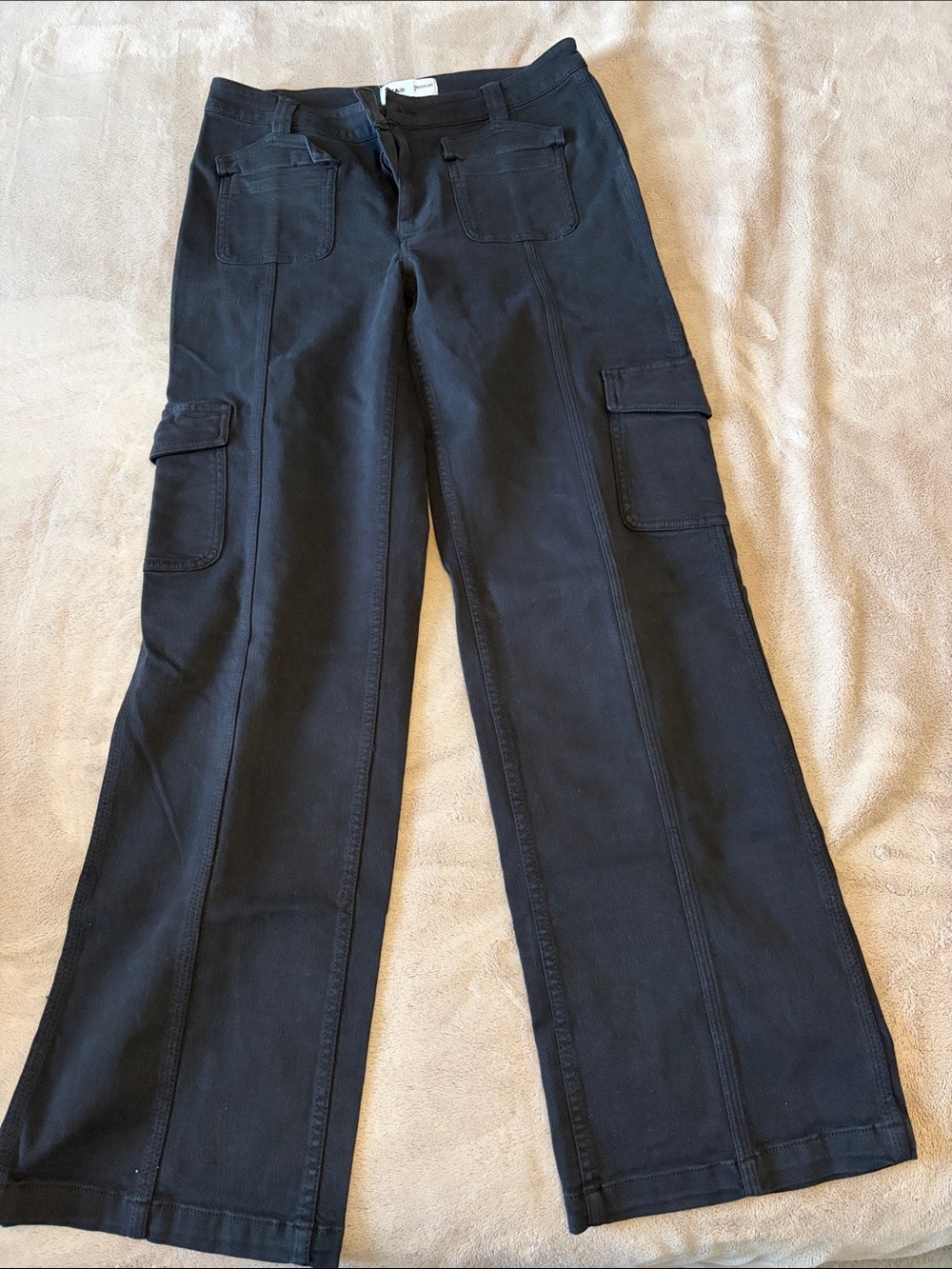 TNA Black Cargo Flare Pants